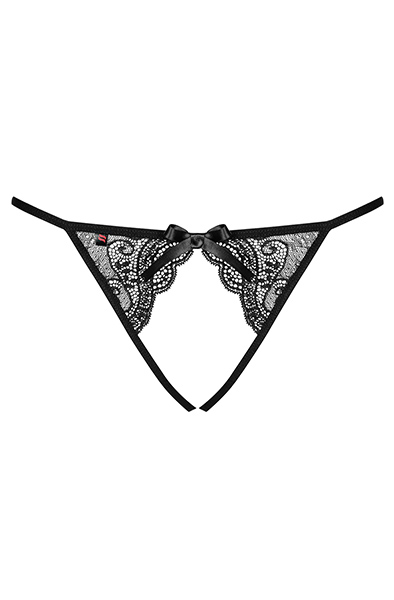 Obsessive Miamor Crotchless Panties Black - Biksītes bez kājstarpēm 4