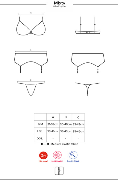 Obsessive Mixty 3-pcs Set - Seksīga apakšveļa 5