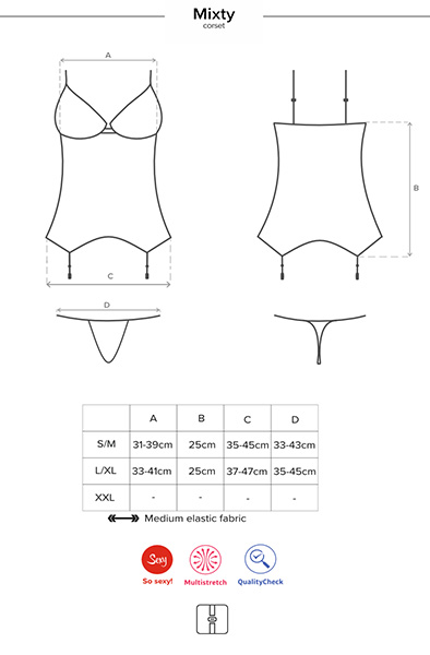 Obsessive Mixty Corset & Thong - Seksīga apakšveļa 5