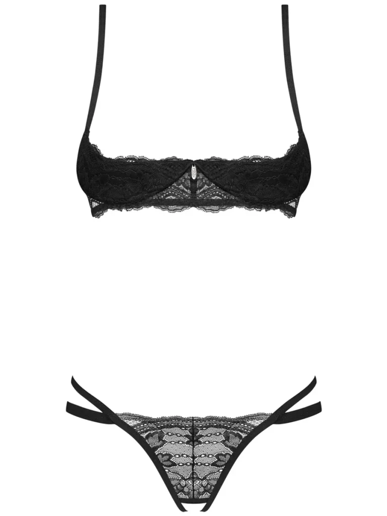 Obsessive Nutris 2-pcs Crotchless Set - Seksīga apakšveļa 4