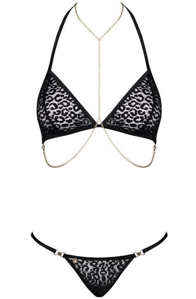 Obsessive Pantheria 2-pcs Set Black - Seksīga apakšveļa 3