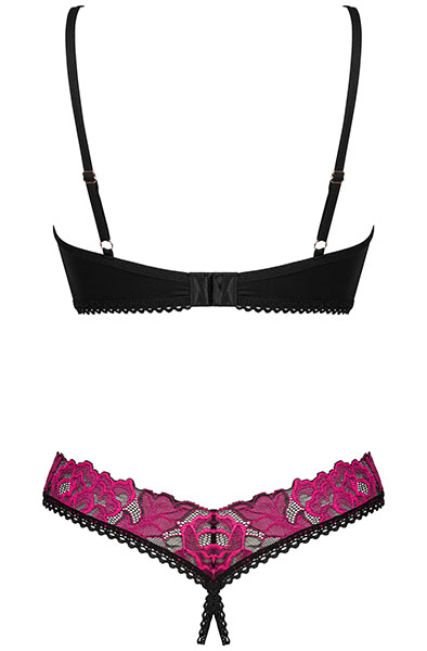Obsessive Rosenty 2-pcs Crotchless Set - Seksīga apakšveļa 4