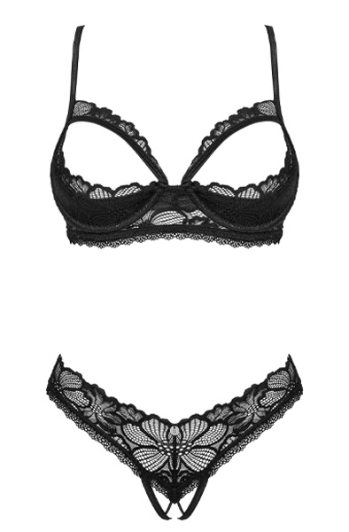 Obsessive Serafia 2-pcs Cupless Set - Krūštura un krūštura komplekts 3