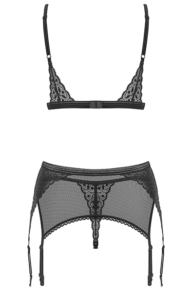 Obsessive Shibu 3-pcs Set Black - Seksīga apakšveļa 5