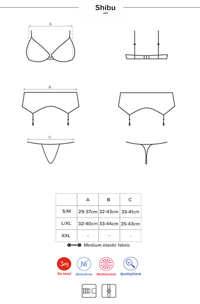 Obsessive Shibu 3-pcs Set Black - Seksīga apakšveļa 6