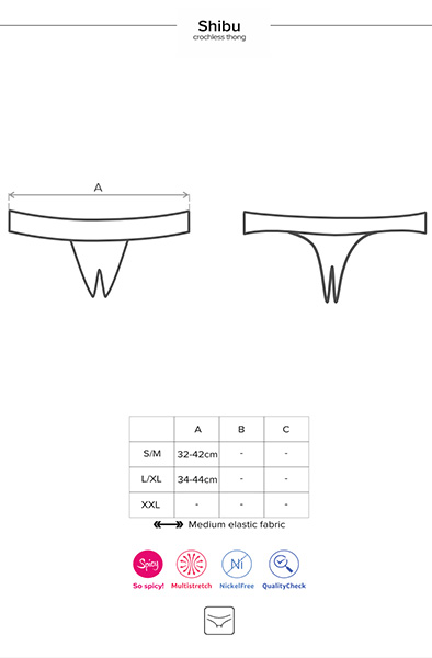 Obsessive Shibu Crotchless Thong Black - Mežģīņu apakšbiksītes 6