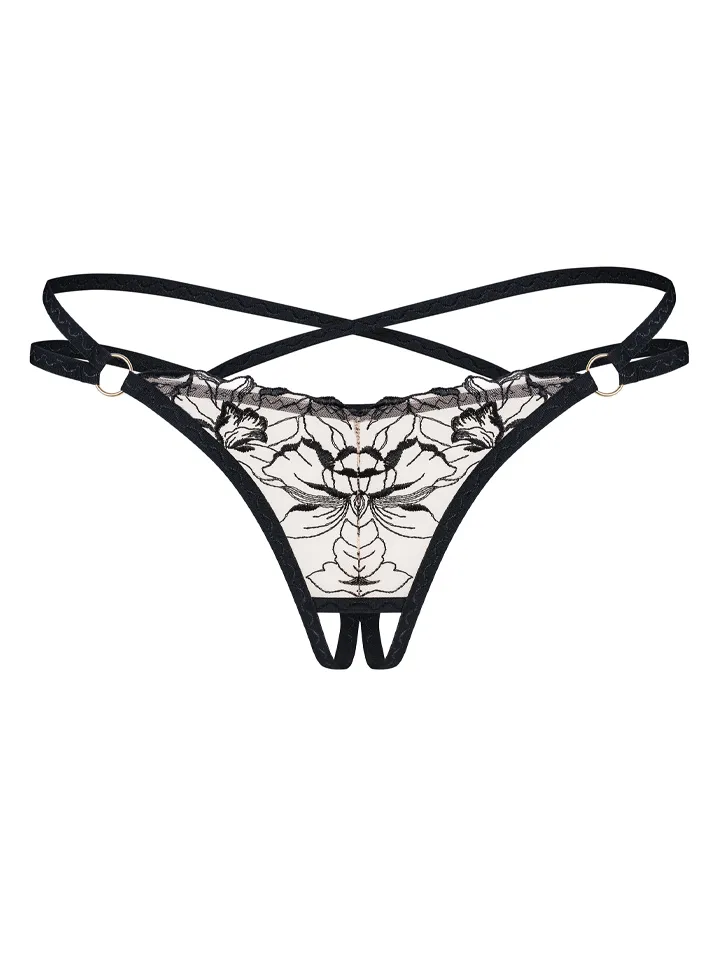 Obsessive Vila Blanes Crotchless Thong - Biksītes bez kājstarpēm 2 [full]