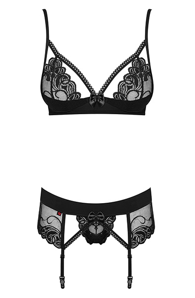 Obsessive Wonderia 3 pcs set Black - Seksīga apakšveļa 4