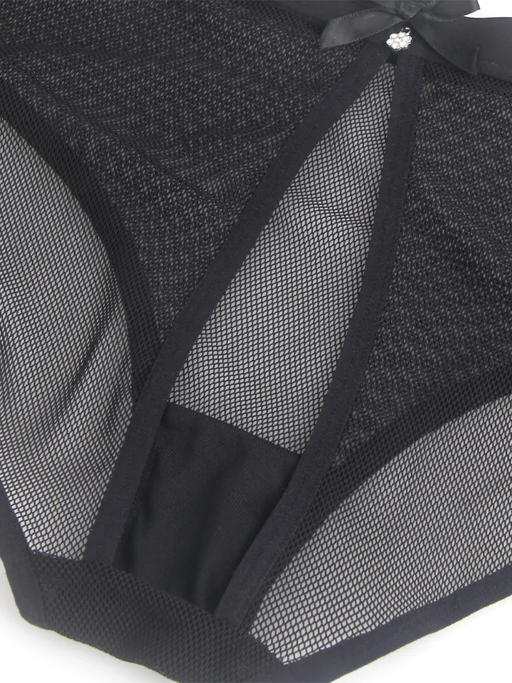 Open Back Mesh Panty Black - Biksītes 3 [full]