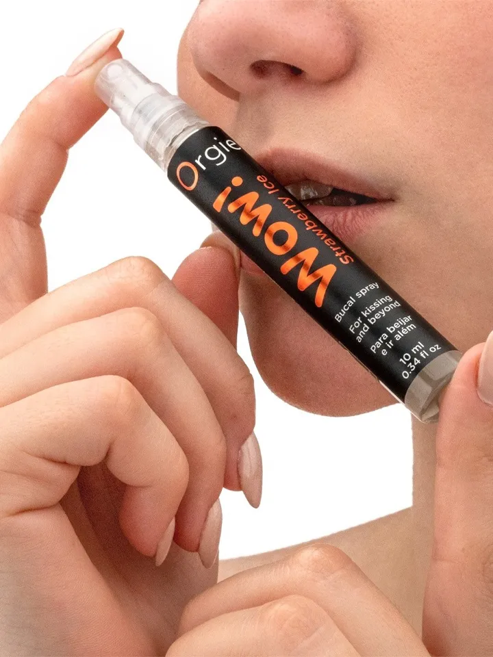 Orgie Wow! Strawberry Ice Bucal Spray 10 ml - Ēdamais un orālais sekss 4 [full]