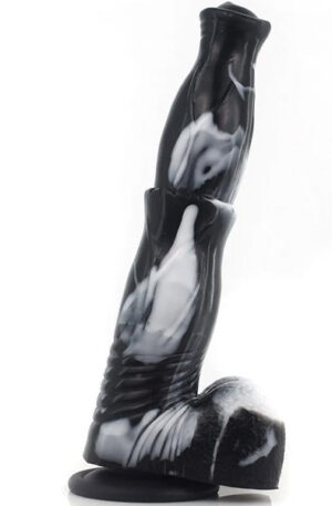 Orzyl Dildo Black/White 24,5 cm - Dragon dildo 1