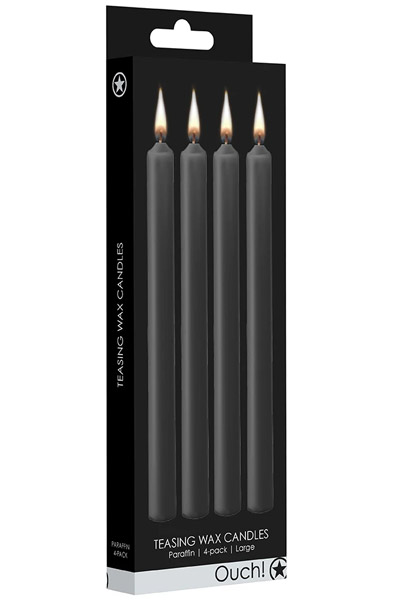 Ouch Teasing Wax Candles Large Parafin 4-pack Black - BDSM gaisma 3