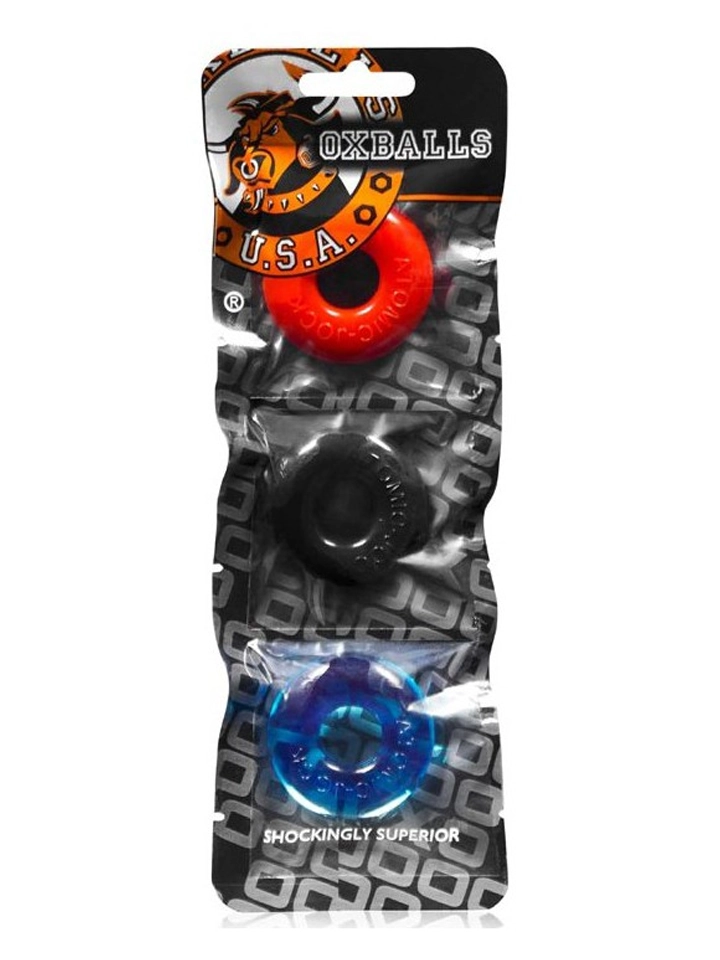 Oxballs Ringer Cock Rings 3-Pack Multi-Colour - Gaiļa gredzenu komplekts 2 [full]