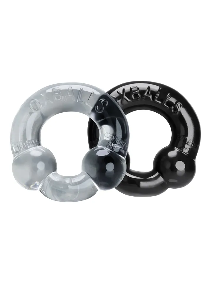 Oxballs Ultraballs Cock Rings Black & Clear - Gaiļa gredzenu komplekts 1 [full]