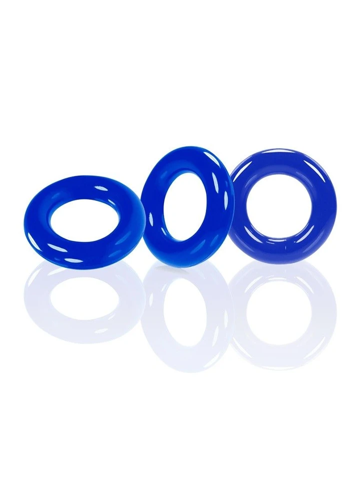 Oxballs Willy Rings Cock Rings Blue 3-pack - Gaiļa gredzenu komplekts 1 [full]