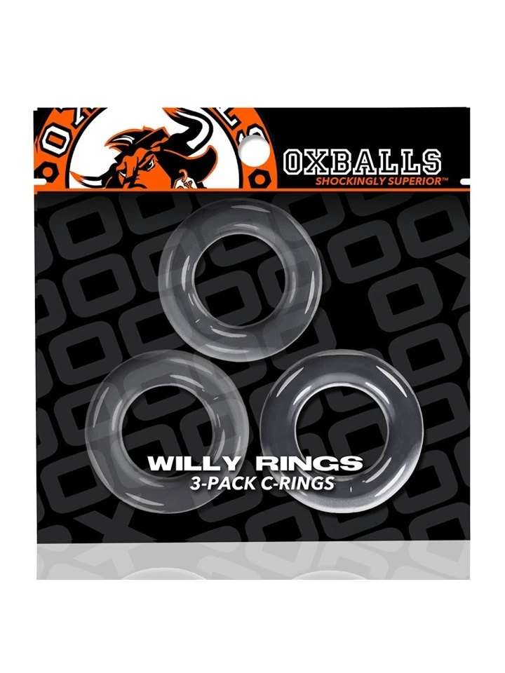 Oxballs Willy Rings Cock Rings Transparent 3-pack - Gaiļa gredzenu komplekts 3 [full]