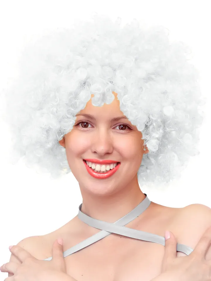 Party Wig Afro Hair White - Parūka 1 [full]