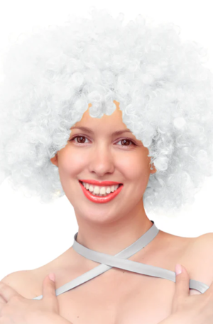 Party Wig Afro Hair White - Parūka 1