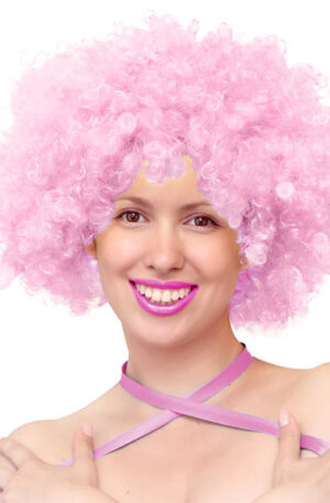 Party Wig Light Pink Afro Hair - Parūka 1