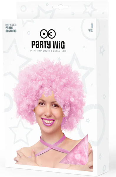 Party Wig Light Pink Afro Hair - Parūka 2