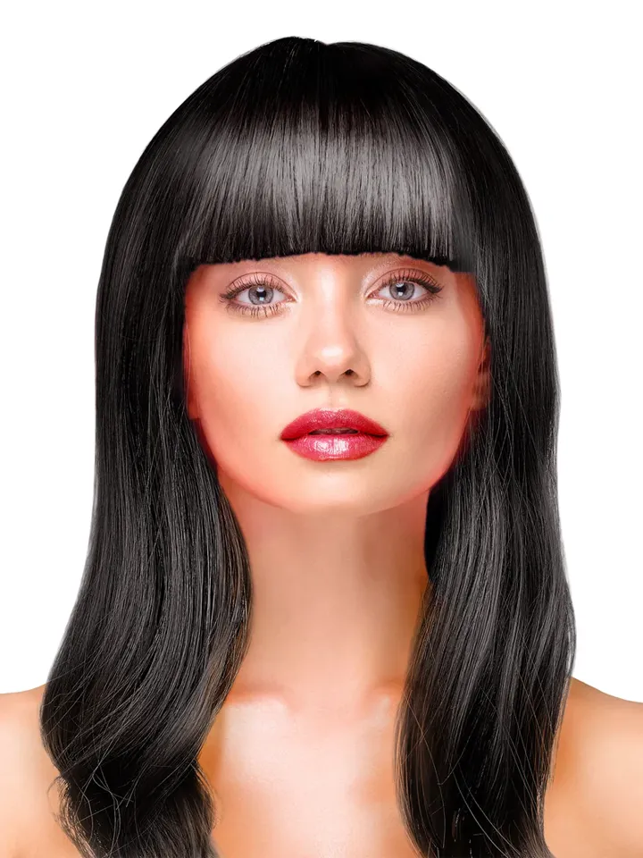 Party Wig Long Straight Black Hair - Parūka 1 [full]