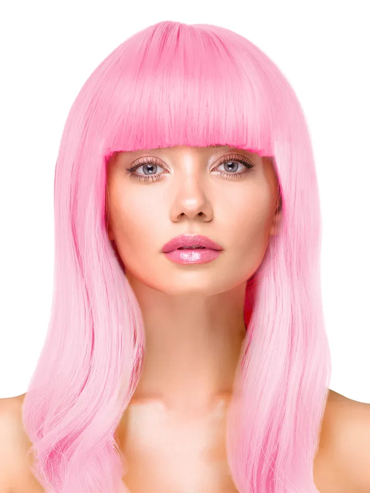 Party Wig Long Straight Light Pink Hair - Parūka 1 [full]