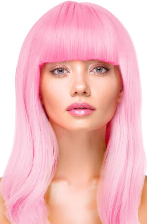Party Wig Long Straight Light Pink Hair - Parūka 1