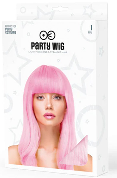 Party Wig Long Straight Light Pink Hair - Parūka 2