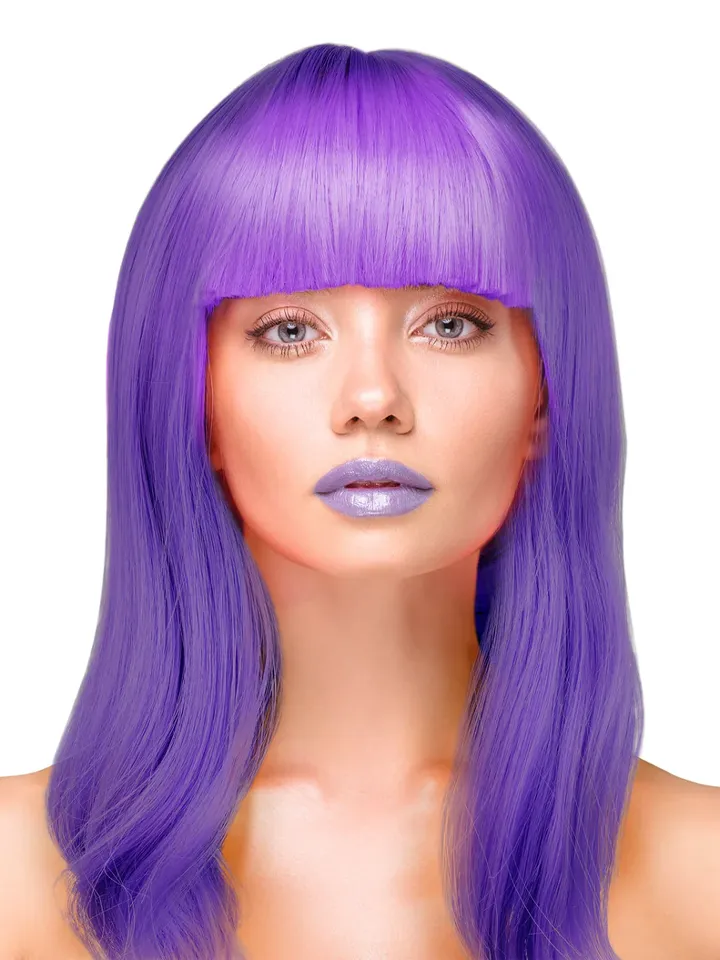 Party Wig Long Straight Purple Hair - Parūka 1 [full]