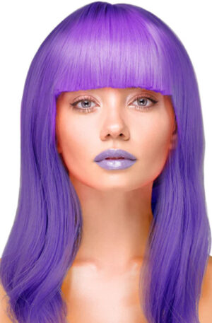 Party Wig Long Straight Purple Hair - Parūka 1