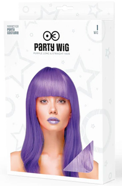 Party Wig Long Straight Purple Hair - Parūka 2