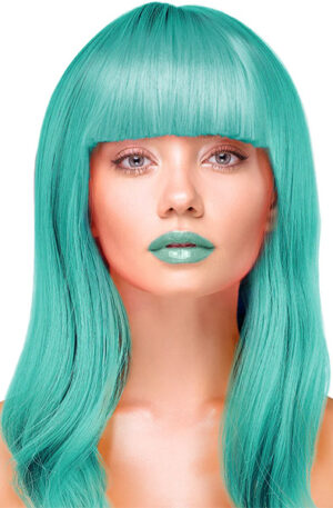 Party Wig Long Straight Turquoise Hair - Parūka 1