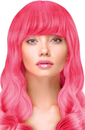 Party Wig Long Wavy Hair Neon Pink - Parūka 1