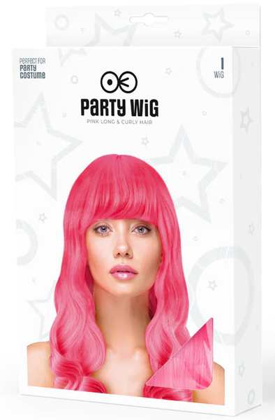 Party Wig Long Wavy Hair Neon Pink - Parūka 2