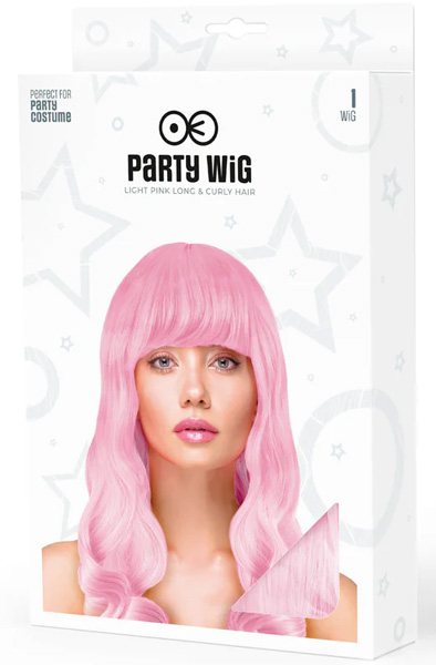 Party Wig Long Wavy Light Pink Hair - Parūka 2