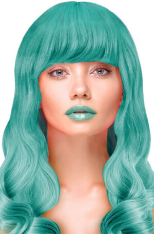Party Wig Long Wavy Turquoise Hair - Parūka 1