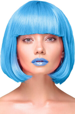 Party Wig Short Straight Blue Hair - Parūka 1