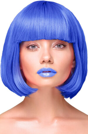 Party Wig Short Straight Hair Dark Blue - Parūka 1