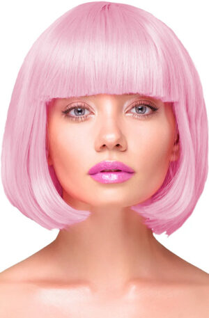Party Wig Short Straight Hair Light Pink - Parūka 1
