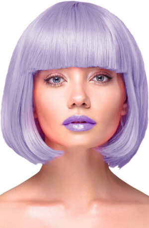 Party Wig Short Straight Purple Hair - Parūka 1