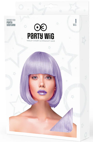 Party Wig Short Straight Purple Hair - Parūka 2