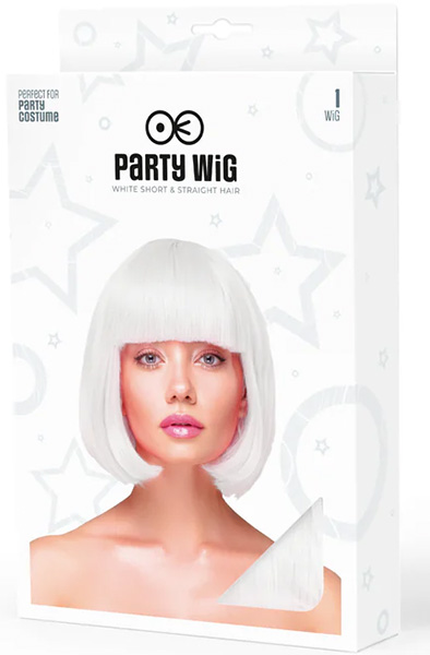 Party Wig Short Straight White Hair - Parūka 2