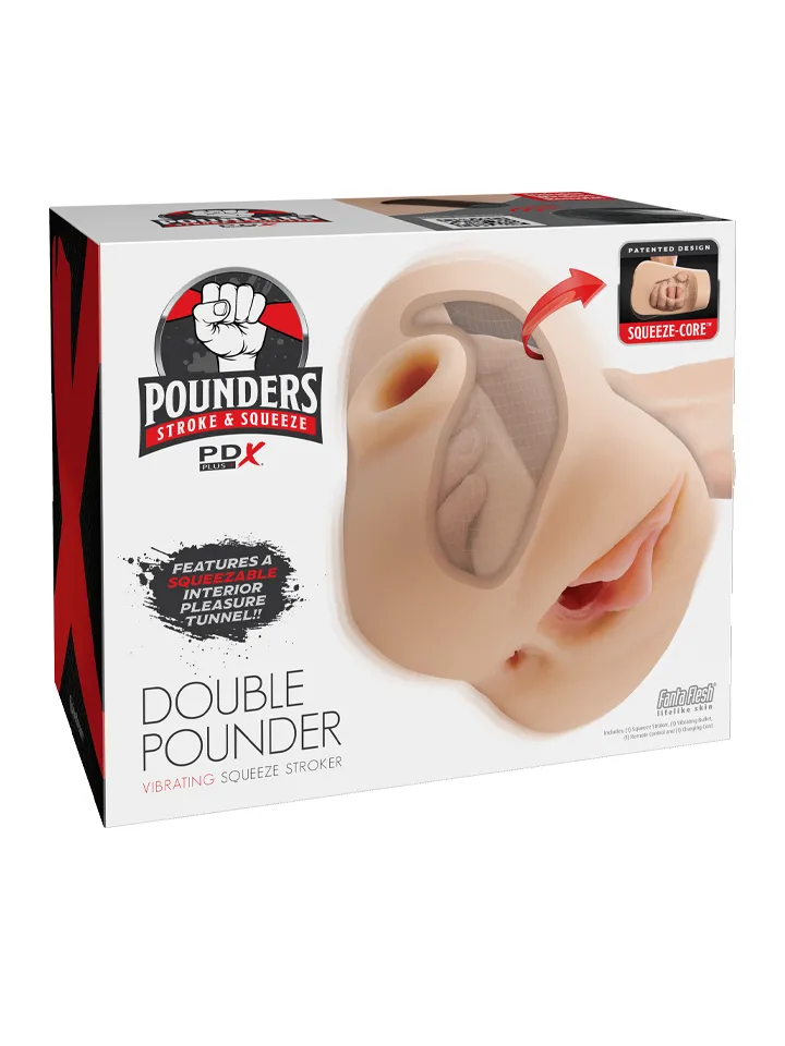 PDX Plus Double Pounder Vibrating Squeeze Stroker - Vibrējošs maksts masturbators 6 [full]