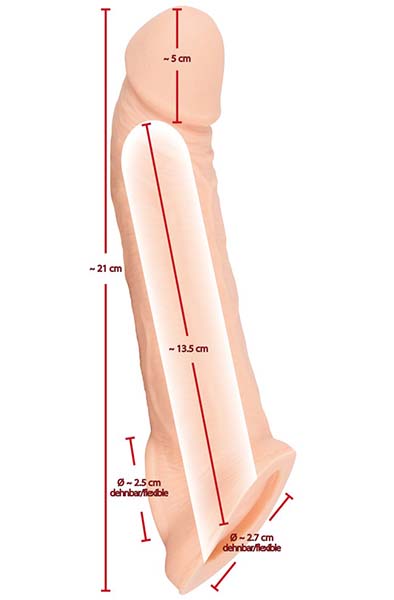 Penis Sleeve With Extension - Penisa pagarinātājs/dzimumlocekļa piedurkne 2