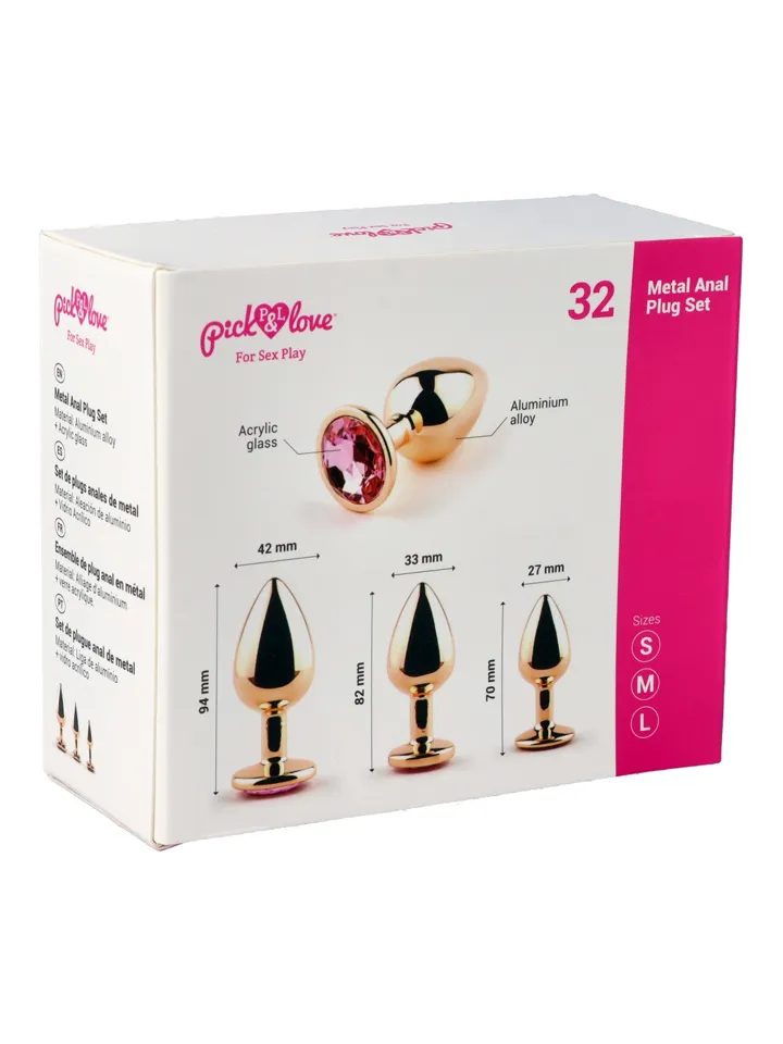 Pick & Love Metal Anal Plug Set - Anālā spraudņa komplekts 3 [full]