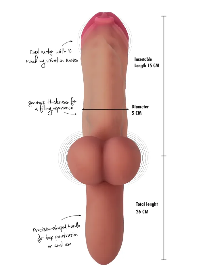 Pierced Punisher Vibrating Dildo Liquid Silicone - Vibrējošs dildo 2 [full]