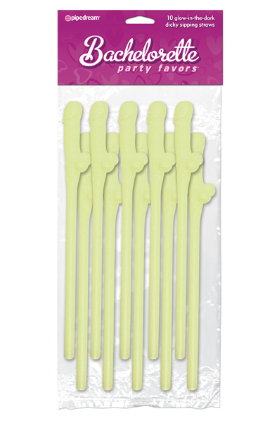 Pipedream Bachelorette Party Dicky Sipping Straws Glow in th - Snopp salmiņš 2