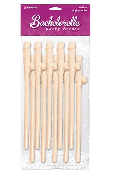 Pipedream Bachelorette Party Favors Dicky Sipping Straws Fle - Snopp salmiņš 1