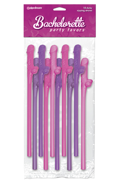 Pipedream Bachelorette Party Favors Dicky Sipping Straws Pin - Snopp salmiņš 1