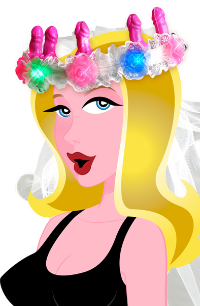 Pipedream Bachelorette Party Favors Pecker Light-Up Veil - Bachelorette kronis 2